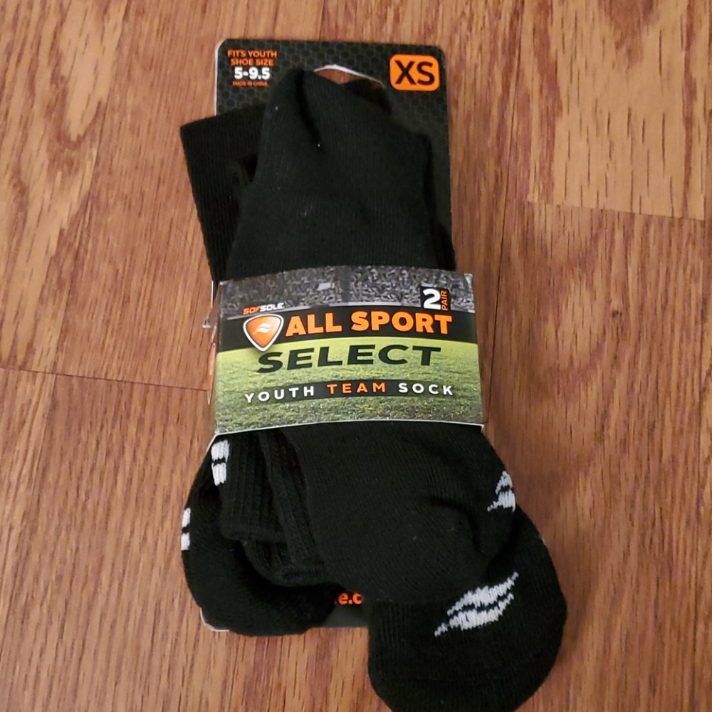 2 pairs new sport black socks